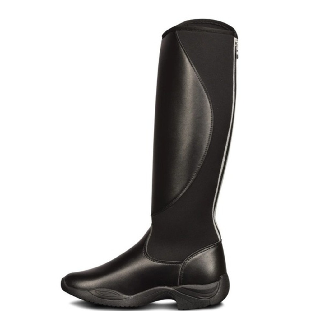 Ovation Tall Black Riding‎ Boots Women's US 7 Euro 38 All Season Zipper Equine